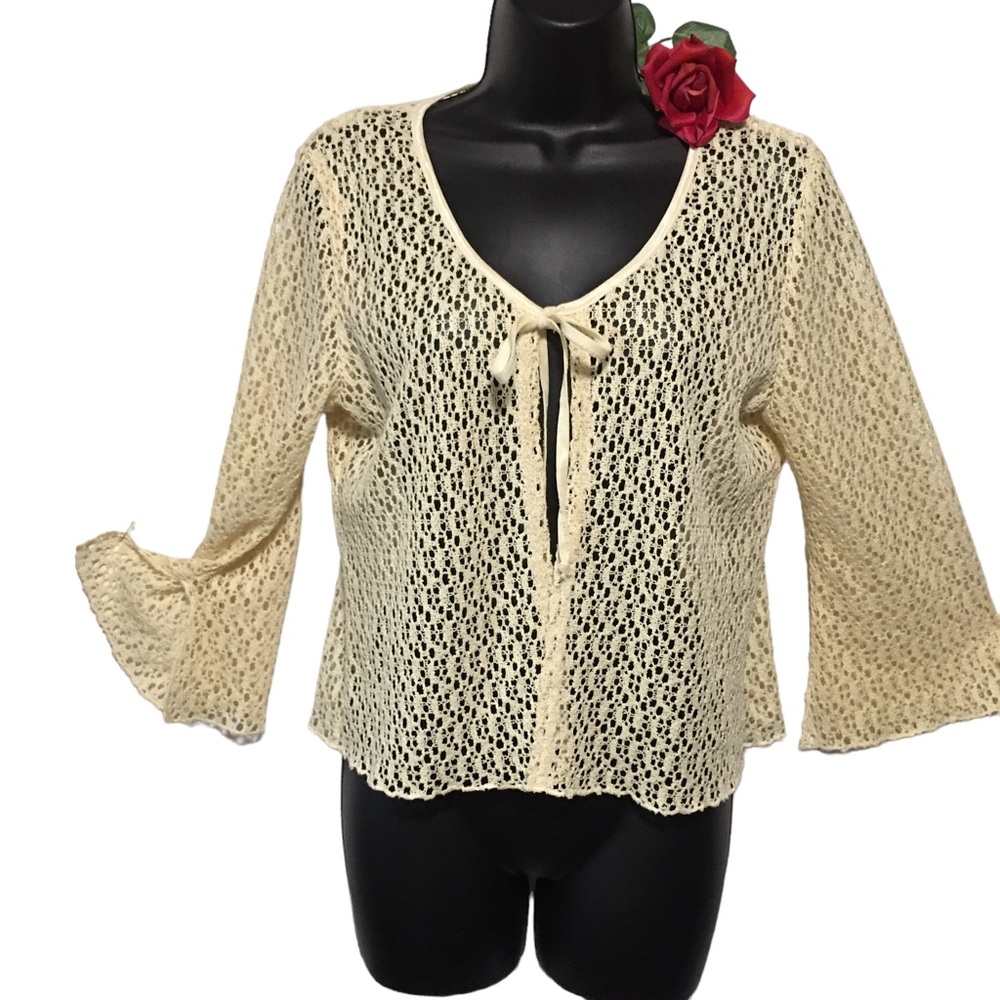 CS Focus Studio Cream Lace Fairy jacket bolero Flared three-quarter sleeves W/…